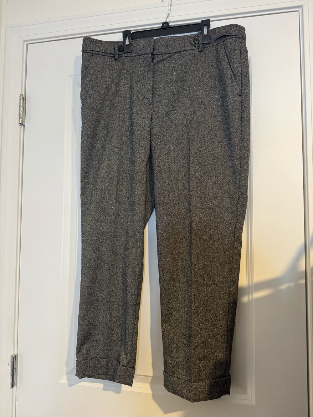 LOFT Riviera Slim Textured Cuffed Dress Pants